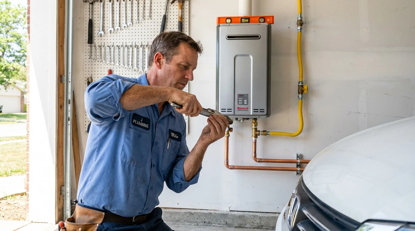 Tankless water heater installation by a Johns Plumbing LLC plumber in Destin